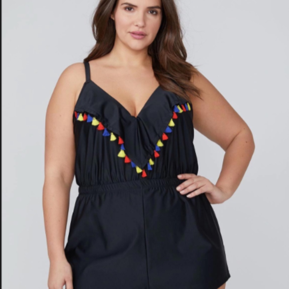 Lane Bryant Swim Romper 18 Plus Size Swimsuit
